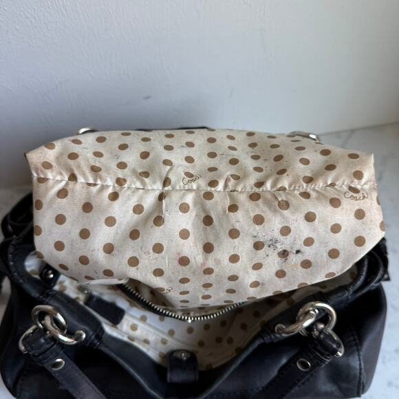 Coach Black Leather Shoulder Bag Peyton 14522 – Chain Strap Y2K Carryall - Picture 12 of 16